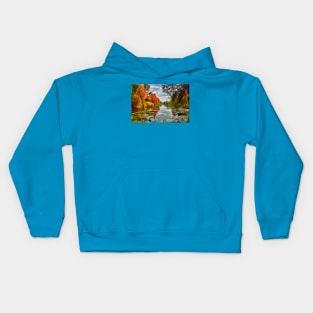 Lakeside Autumn Trees Kids Hoodie